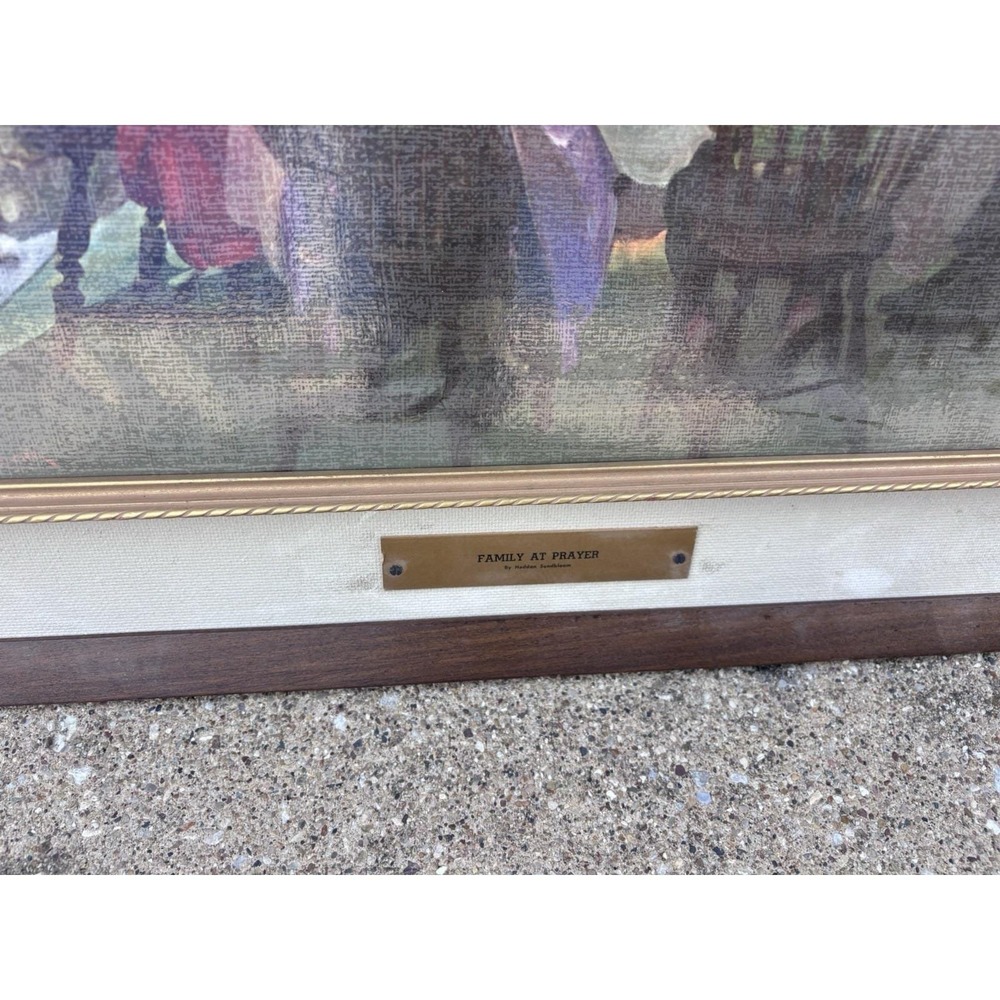 Haddon Sundblom (Family At Prayer) Art Print Wood Frame Mcm Painted Canvas - Picture 3 of 5